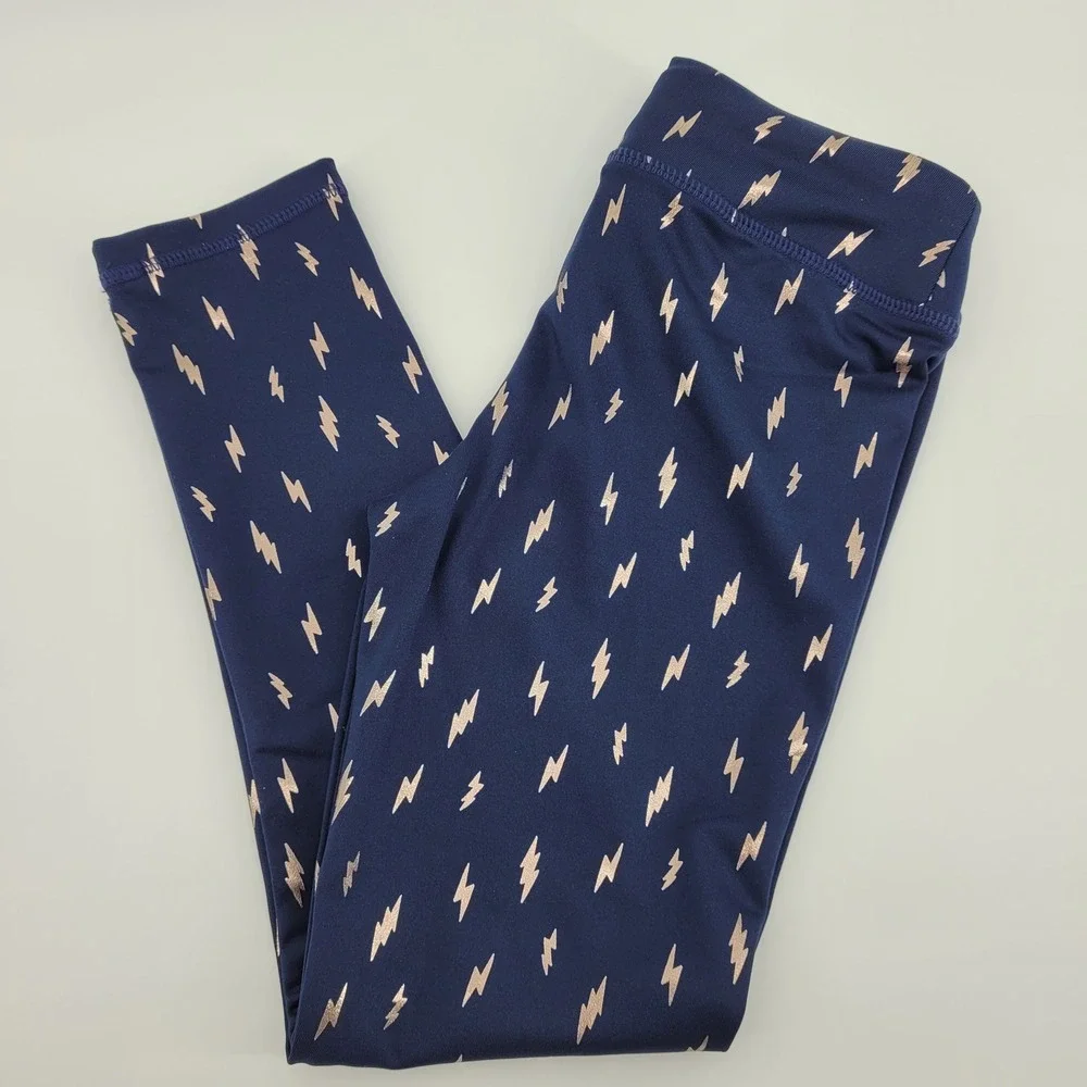 Lot of 3 Gymboree Girls M 7-8 Leggings Navy Floral Pink Lightning Bolt  NWT